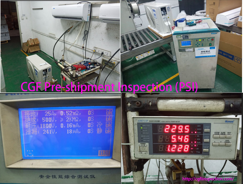 Air conditioner Pre-shipment Inspection (PSI) / Final Random Inspection (FRI) in China